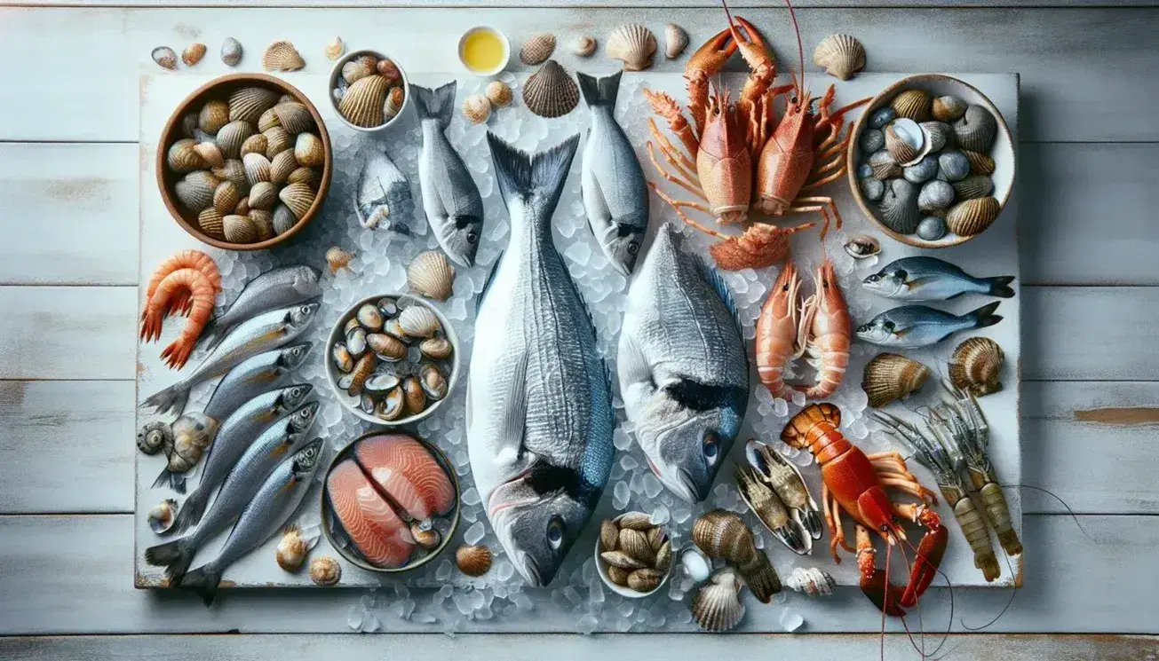 Pescados y mariscos congelados
